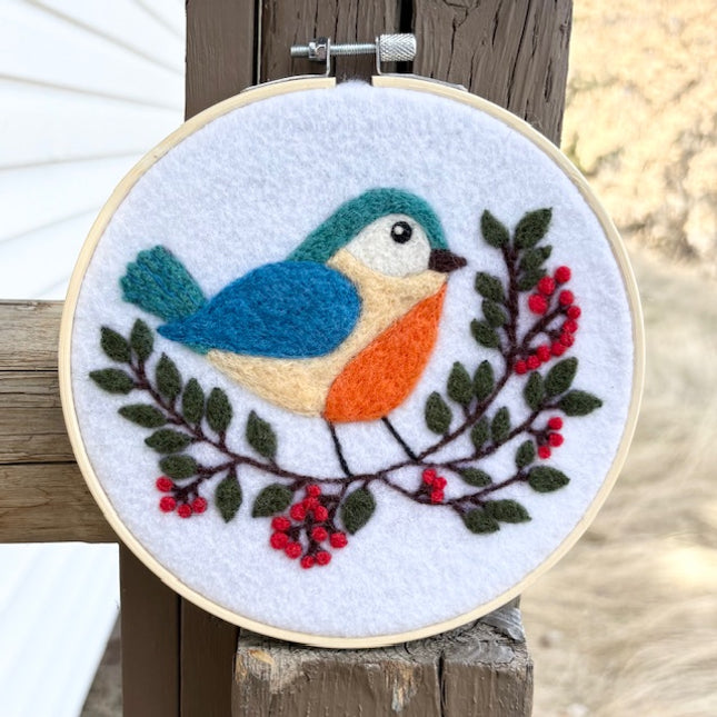 Bird and Berries Fibre Painting Kit